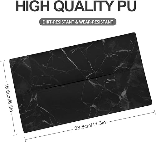 Housse de boîte à mouchoirs carrée en cuir synthétique imprimé marbre noir pour salle de bain, maison, bureau, 28,7 x 16,5 cm - Nail Gallerys