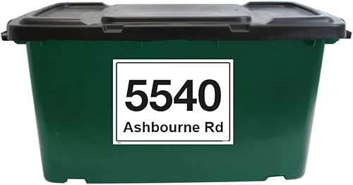 Lot de 4 Autocollants Personnalisés pour Poubelles - A6 Stickers pour Bacs à Ordures, Étiquettes Numéro de Maison pour Conteneurs de Déchets, Autocollants sur Mesure pour Bacs à Déchets - Nail Gallerys