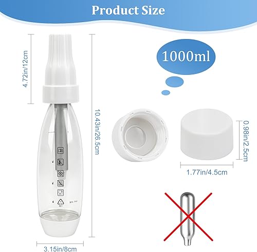 Soda Machine à gazéifier l'eau, kit de siphon portable de 1 l, machine à boissons gazeuses, jus et cocktails – Pour faire frais et cool à la maison - Nail Gallerys