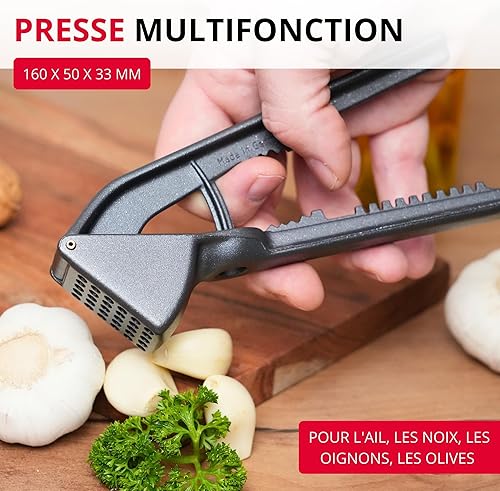 Westmark Presse-Ail Extracta Black Edition – Presse-Oignons et Presse-Gingembre – Presse Polyvalente en Aluminium Robuste – Anthracite - Nail Gallerys
