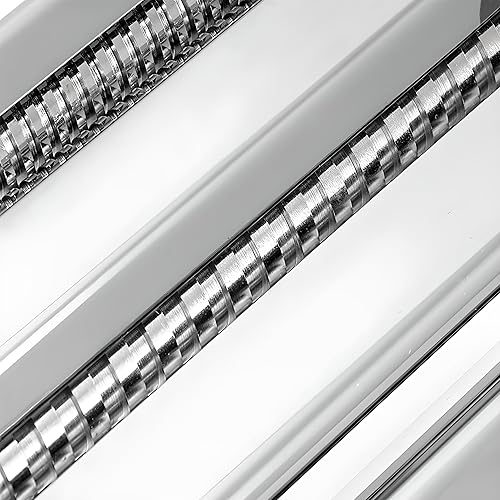 Retoo Machine à pâtes manuelle en acier inoxydable - Machine à pâtes pour spaghetti, lasagnes, tagliatelles, avec pince de table - Machine à découper les pâtes - Argenté - Nail Gallerys