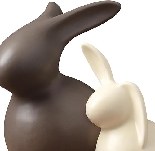 MagiDeal Ensemble de statues de lapin en céramique, 2 pièces, décoration de meuble TV, décorations de pâques, décor de lapin pour armoire de jardin - Nail Gallerys