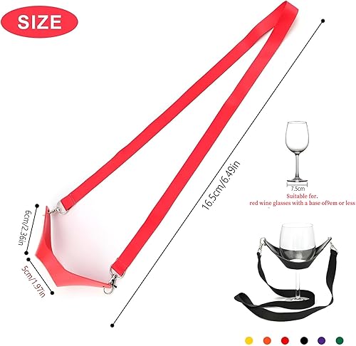 Aipeeo Lot de 6 Porte Gobelet Cou,Porte Gobelet Festival,Portables Lanière pour Verre à Vin,Porte Verre Tour de Cou,pour Pique-Niques, Fêtes, Enterrements de Vie de Jeune Fille, Mariages - Nail Gallerys