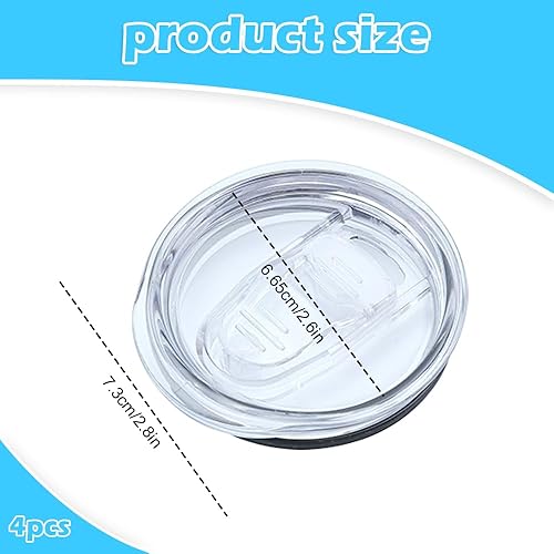 Lot de 4 couvercles de rechange en silicone de 591 ml, anti-déversement, avec dessus coulissant en silicone, adapté aux pailles, résistant aux éclaboussures, pour tasse à café - Nail Gallerys