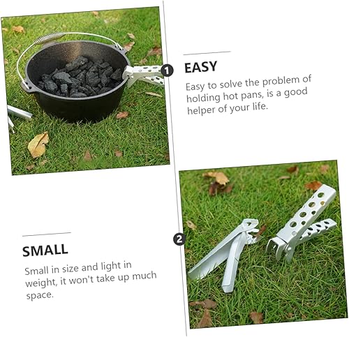 CIYODO support de poignée de casserole domestique pince cuisson poêle anti porte-casserole de camping support de bras de batterie de cuisine d'extérieur aluminium Silver - Nail Gallerys