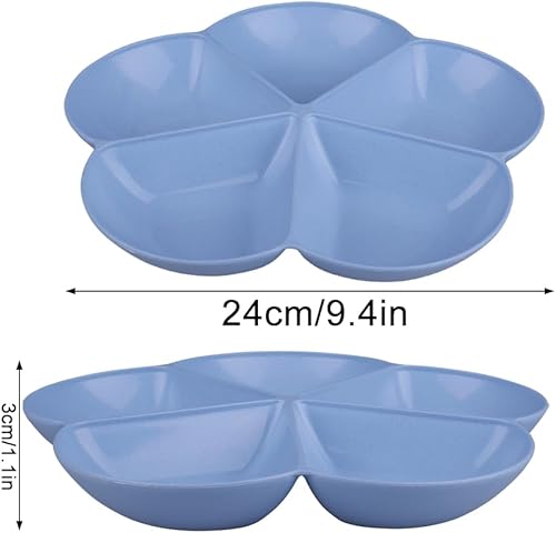 imposyu 4 Pièces Assiettes à Compartiment Plateau Aperitif Compartiment en Plastique Réutilisable Plateaux à 5 Compartiments pour Snacks Apéritifs Collations - Nail Gallerys