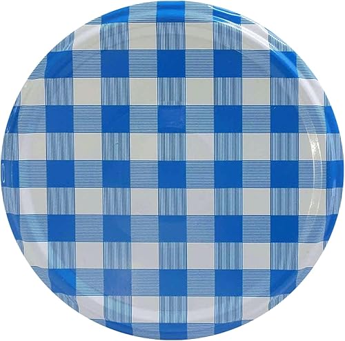 Lot de 50 couvercles pour bocaux to 82 de 230/350 / 435 ML Bleu à Carreaux - Nail Gallerys