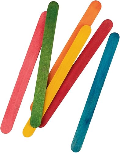 Rayher Bâtonnets en bois p. bricolage FSC 100%, 72 pcs 11x1,1cm nature, 64583999, Coloré - Nail Gallerys