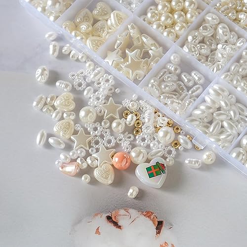 Perles De Verre Blanche Kits De Perles Blanches Rondes À Enfiler Pour Bracelet D'imitation Perle Artificielles Blanches Pour Diy Artisanat Colliers Bracelets Boucles D'oreilles Fabrication De Bijoux - Nail Gallerys