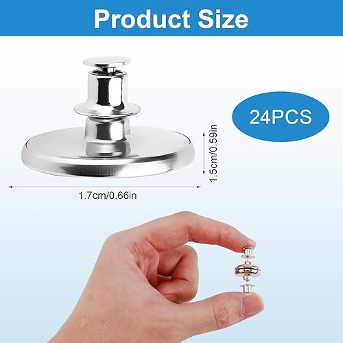 24pcs Aimants pour Rideaux, Attaches pour Rideaux Aimantées avec Fermeture à Épine, pour Aimant Rideau de Douche, Accessoires Décoratifs pour Salon, Chambre, Bureau, Argenté - Nail Gallerys