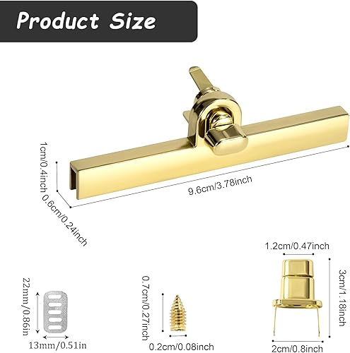 Yuaiosn 6 Pièces Fermoir Sac a Main Fermoir Cartable, Crochet Serrure Sac DIY Artisanat Convient pour Les Portefeuilles Monnaie Accessoires de Bricolage(Argent/or Clair/Noir) - Nail Gallerys