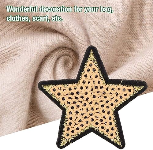 12 Pcs Sequin Patch, Sequin Star Motif De Broderie Autocollant À Coudre Des Patchs De Tissu pour Vêtements Robe De Mariage CheongsamAppliqués à coudre - Nail Gallerys