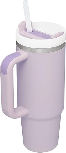 STANLEY Quencher H2.0 – Gobelet isotherme en acier inoxydable avec couvercle et paille pour boissons glacées et froides, orchidée, 887 ml - Nail Gallerys