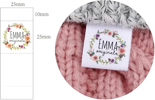 XDE Étiquette pour Vetement Personnalisé,Étiquettes Tissées Étiquettes en Textile Etiquettes Vetements A Coudre Etiquette en Tissu Fait Main Bricolage Couture Accessoires (Beige,50P) - Nail Gallerys