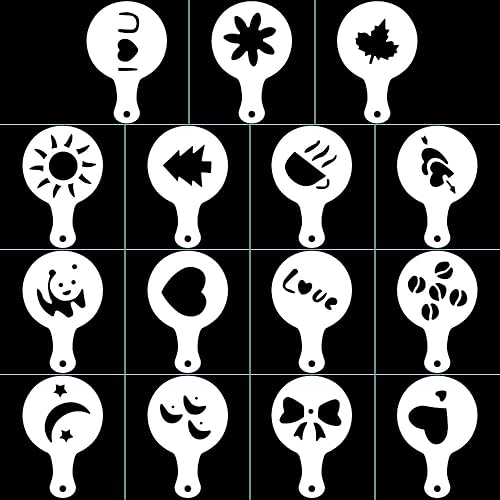 2 pièces Dragues en acier inoxydable et shaker en poudre avec 16 pochoirs pour moules d'impression SENHAI avec trou ou couvercle à mailles fines pour la cuisson de la cuisine - Nail Gallerys