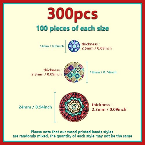 ONEBO 300 Pièces Mixte Boutons en Bois Forme De Fleur, Bouton d'Artisanat Rétro Fait à la Main, Boutons en Assorties Avec 2 trous, pour Coudre À Tricoter Arts Artisanat DIY Décoration (3 Tailles) - Nail Gallerys