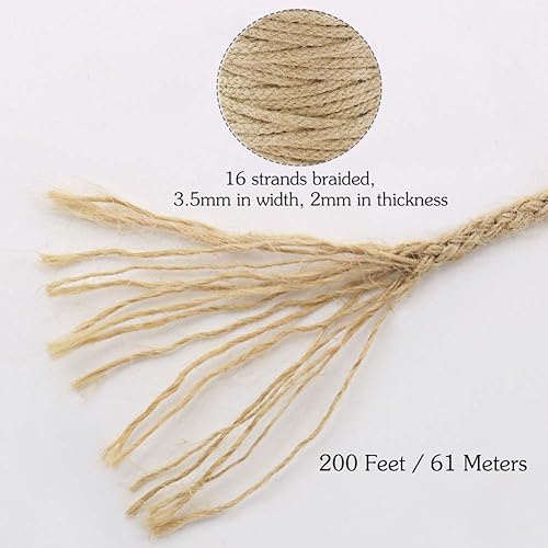 Tenn Well Ficelle de jute tressée 3.5MM, 200FT - Nail Gallerys