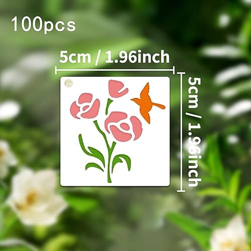 100 Pièces Pochoirs de Dessin, Pochoir de Peinture en Plastique Pochoirs de Peinture Animaux et Plantes Pochoirs Réutilisables pour Peinture pour DIY Scrapbooking Bois Maison Décor - Nail Gallerys
