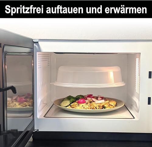 COM-FOUR® 3x Couvercle en plastique pour micro-ondes - Couvercle pour micro-ondes transparent - Couvercle pour micro-ondes Ø 26.5 cm (03 pièces - transparent) - Nail Gallerys