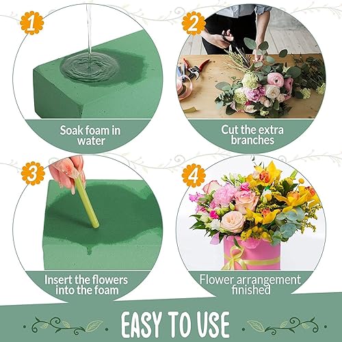 Lecerrot Mousse Florale - Mousse Florale Sèche, 8 Pièces Mousse Verte pour Compositions Florales, Boue Artificielle Fleuriste en Mousse pour Paniers Fleurs, Décorations Table, Mariage - Nail Gallerys