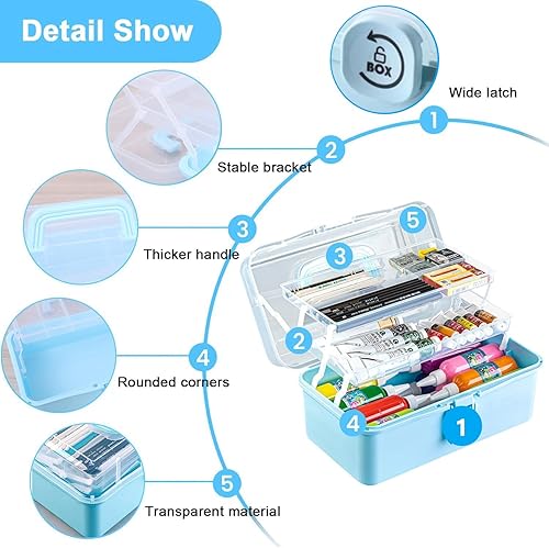 AouiSton Boite a pharmacie, Boite rangement medicament portable 3 couche, avec poignée, grande capacité, Boîte à pharmacie de rangement, pour la Maison, l'extérieur - Nail Gallerys