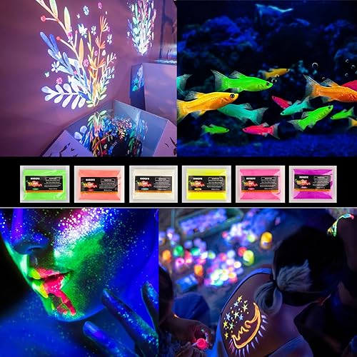 Pigment de Résine époxy Fluorescent - 12 Couleurs Résine Époxy Poudre Lumineuse Pigment, pour Colorant Resine Epoxy, DIY Nail Art, Fine Art, Slime, Cosmétiques de Couleur - Avec Lampe UV - Nail Gallerys