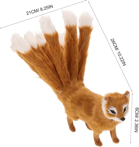 HAMPPLIES Figurine Renard Peluche Jouet Décoratif Réaliste pour Bureau Et Maison Modèle De Renard à Neuf Queues avec Texture De Délicate pour Âges - Nail Gallerys