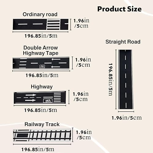 10 Rouleaux Washi Tape Route Autoroute Chemin de Fer DIY Décoratif pour Enfants Chambre Jeu Création Scolaire Éducation Routière Auto-Adhésif - Nail Gallerys