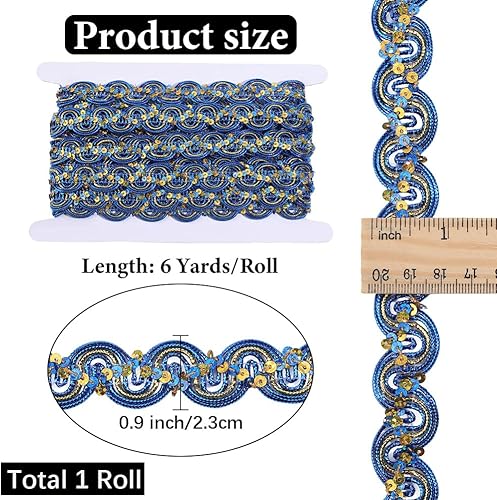 GORGECRAFT 5.5 m de Galon à Paillettes 2.5cm de Large Violet Métallisé Bord Festonné Ruban de Dentelle Pailleté Bordures de Noël Paillettes Ondulées pour Couture Mariage Rideau Maison - Nail Gallerys