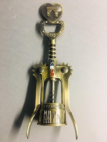 VIANAYA Tire Bouchon métal Paris Tour Eiffel et Autres Monuments de Paris - Couleur dorée - Taille 19CM - Nail Gallerys