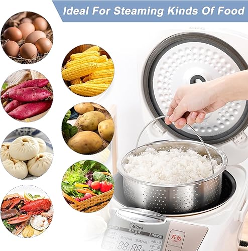 Corpower Panier Vapeur,Panier à Vapeur en Acier Inoxydable,17.5cm Paniers Cuit-Vapeur avec Poignée et Supports,Panier à Vapeur de Légumes,Insert Vapeur pour Cuire à la Vapeur du Riz Légumes Oeufs - Nail Gallerys