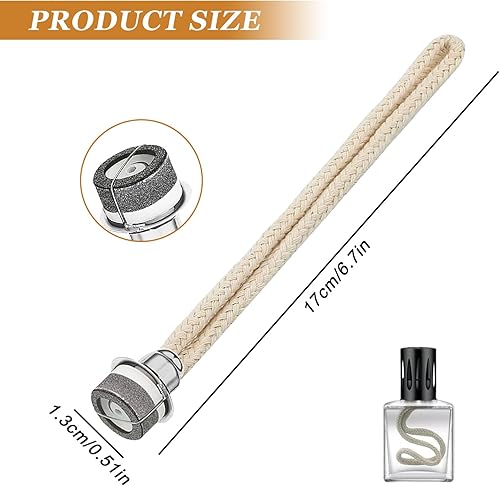 SPORWAY Lot de 3 mèches pour lampes à huile : mèche à huile de lampe, mèches de rechange, diffuseur d'aromathérapie pour brûleurs catalytiques, lampes à huile et bougies (1,3 cm) - Nail Gallerys