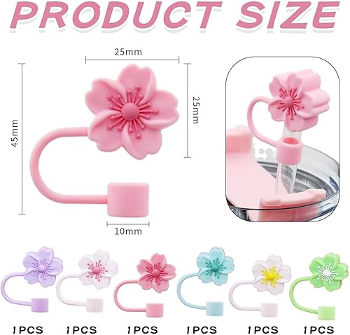 Pack De 6 Couvercles De Paille De Fleurs, Capuchons De Paille En Silicone, Couvercles De Protection De Paille, Couvercles De Paille Mignons, Couvercles De Paille Réutilisables - Nail Gallerys