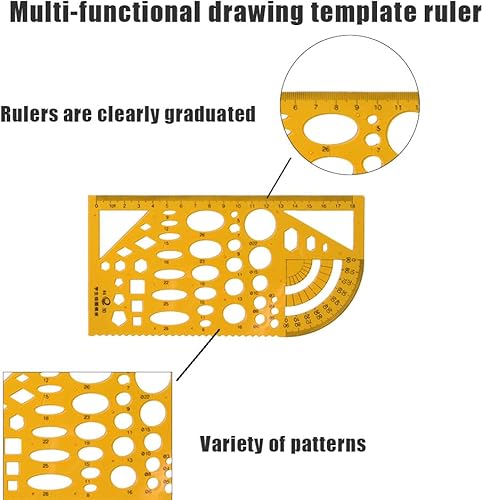 LJFEA 2 pcs Normographe pour Croquis et Schémas - Trace-Formes Technic - Pochoir Cercles, Triangles, Carrés, Rectangles - Formes diverses Géométriques Tailles Diverses - Gabarit Antichoc - Nail Gallerys