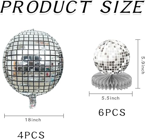 GTYHH 6 Pièces De Décorations De Table Disco en Nid d'abeille Et 4 Pièces De Ballons Disco, Décorations Rétro, Décorations De Fête, Décorations Scintillantes - Nail Gallerys