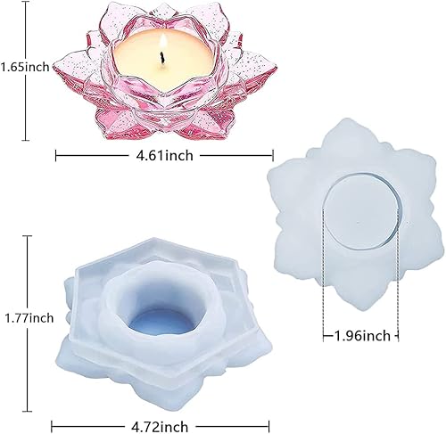 Moules En Silicone De Résine Époxy, Moules En Résine Époxy De Silicone, Moules en Résine de Lotus, DIY Bougeoirs, Cendriers, Boîtes À Bijoux Set De moules En Résine De Conservation - Nail Gallerys