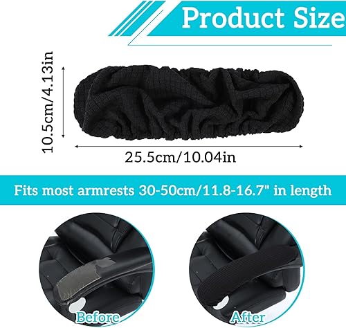 YQQYG 1 paire de housses d'accoudoirs de chaise de bureau, extensibles, résistantes à l'eau, extensibles, pour chaise de bureau, chaise de jeu, faciles à installer et à nettoyer, confortables - Nail Gallerys