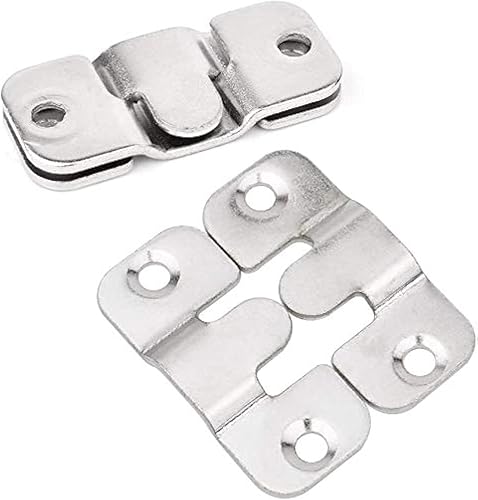 Crochet pour Cadre Photo, Tiberham Connecteur de Meubles Support de Montage Encastré, Mural Cintre Photo en en Métal Solide pour Fixation de Tableau, Image ou Miroir (10 Paires) - Nail Gallerys