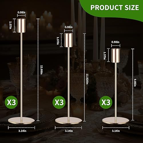 9 PCS Chandelier,Bougeoirs Dorés Taille 33/28/23 CM, Bougeoirs de Mariage, Parfaits pour Les Mariages, Décorations de Table pour la Saint-Valentin - Nail Gallerys