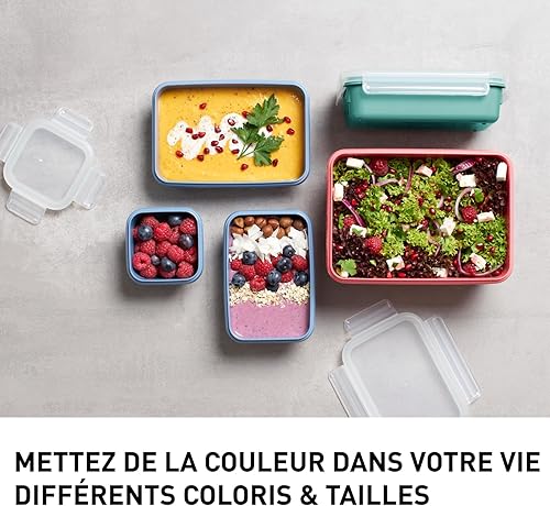 Tefal Boite de conservation alimentaire 0,8 L, Sans BPA, Rectangulaire, 100% hermétique, Compatible lave-vaisselle et micro ondes, Masterseal Colour Edition N1012510 - Nail Gallerys