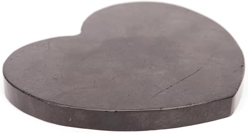 Igox Plaque polie en shungite en Forme de cœur - 100 mm - Pierres de guérison - Nail Gallerys