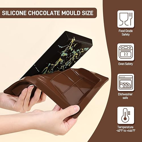 Lumanothy Moule à Chocolat en Silicone, 4 Pièces Moules Style Dubaï, Moule Tablette de Chocolat, Parfait pour Bonbons, Pralines, Desserts Maison - Nail Gallerys