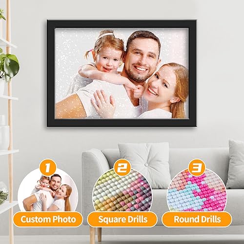 HOBULL Diamond Painting Personnalisé Photo-Custom 5D DIY Broderie Diamant Peinture Kit Complet Pour Adultes,Diamond-Painting Personnaliser Art Mur Décor Cadeaux Créatifs,40x50cm - Nail Gallerys
