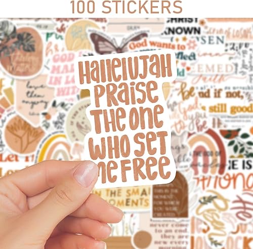 Lot de 100 autocollants chrétiens, autocollants bohème, citations inspirantes, autocollants en vinyle, autocollants de bible, autocollants cadeaux chrétiens pour décorer les journaux, les bagages, - Nail Gallerys