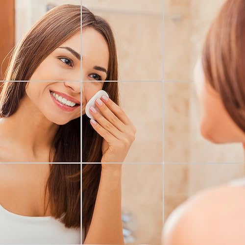 Heilmetz Lot de 8 carreaux de miroir autocollants en verre - 15 x 15 cm - Miroir à coller - HD DIY - Pour décoration murale, armoire, salle de bain, salon, chambre à coucher - Nail Gallerys