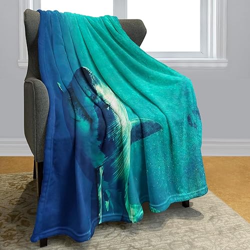 YISUMEI - Couverture polaire douce – Grand requin blanc, 150 x 200 cm, convient pour canapé ou lit - Nail Gallerys