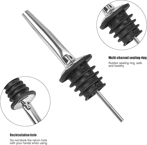 Lot de 12 Verseurs de Bec De Bouteille en Acier Inoxydable, Verseur de Bouteille, Bec Verseur Bec Verseur Huile, Bouteille Huile Olive Bec Verseur pour Bouteilles Vin Huile Sirop Vinaigre - Nail Gallerys