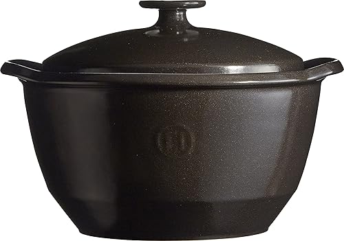 Emile Henry EH799575 Faitout Céramique Fusain 25 x 22,5 x 17 cm - Nail Gallerys