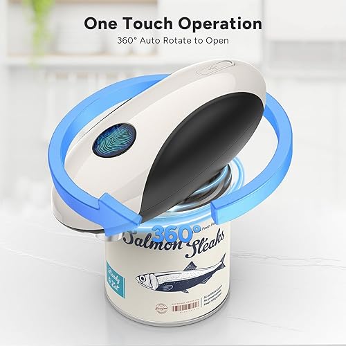 Ouvre-boîte électrique, Ouvre-boîte rechargeable pour les personnes souffrant d'arthrite, Bord lisse, Sécurité alimentaire, Ouvre-boîte à coupe latérale, Ouvre-boîte automatique à une touche - Nail Gallerys