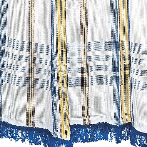 Rideau marseillais tissé Bleu 225 x 140 cm - Nail Gallerys